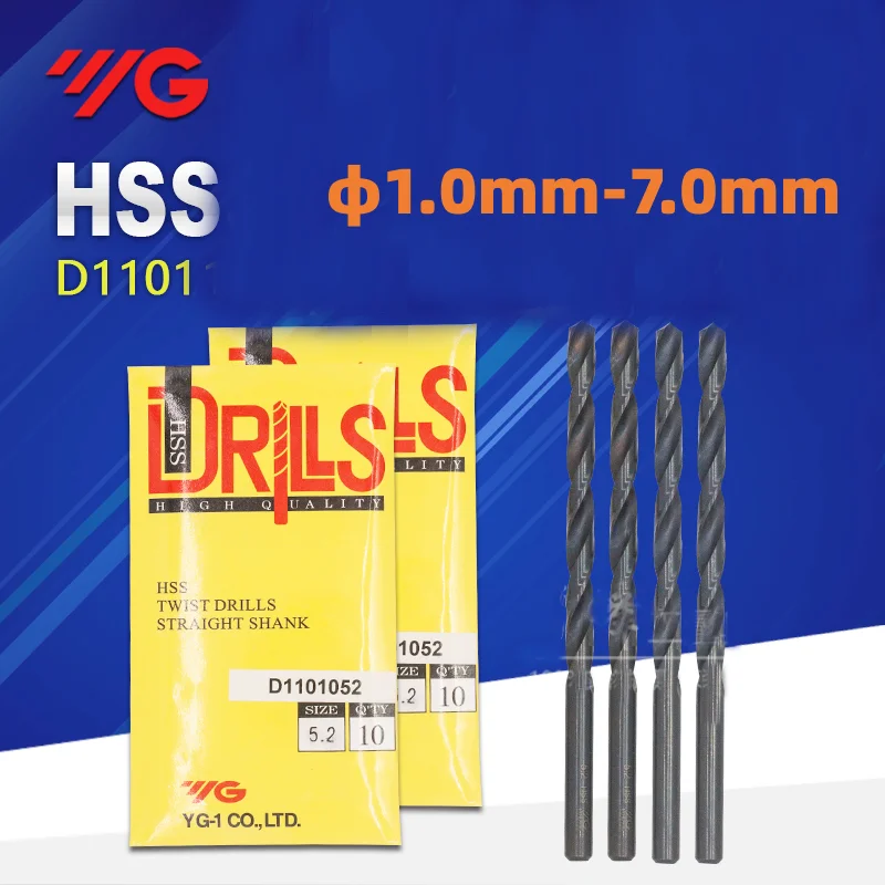 

Korean YG Twist Drill Bit High Speed Steel Straight Drills D1101 1 1.1 1.2 1.5 1.6-3.0 3.1-3.5-4.0-4.5-5.0 5.1-5.5-6.0-6.5-7.0mm