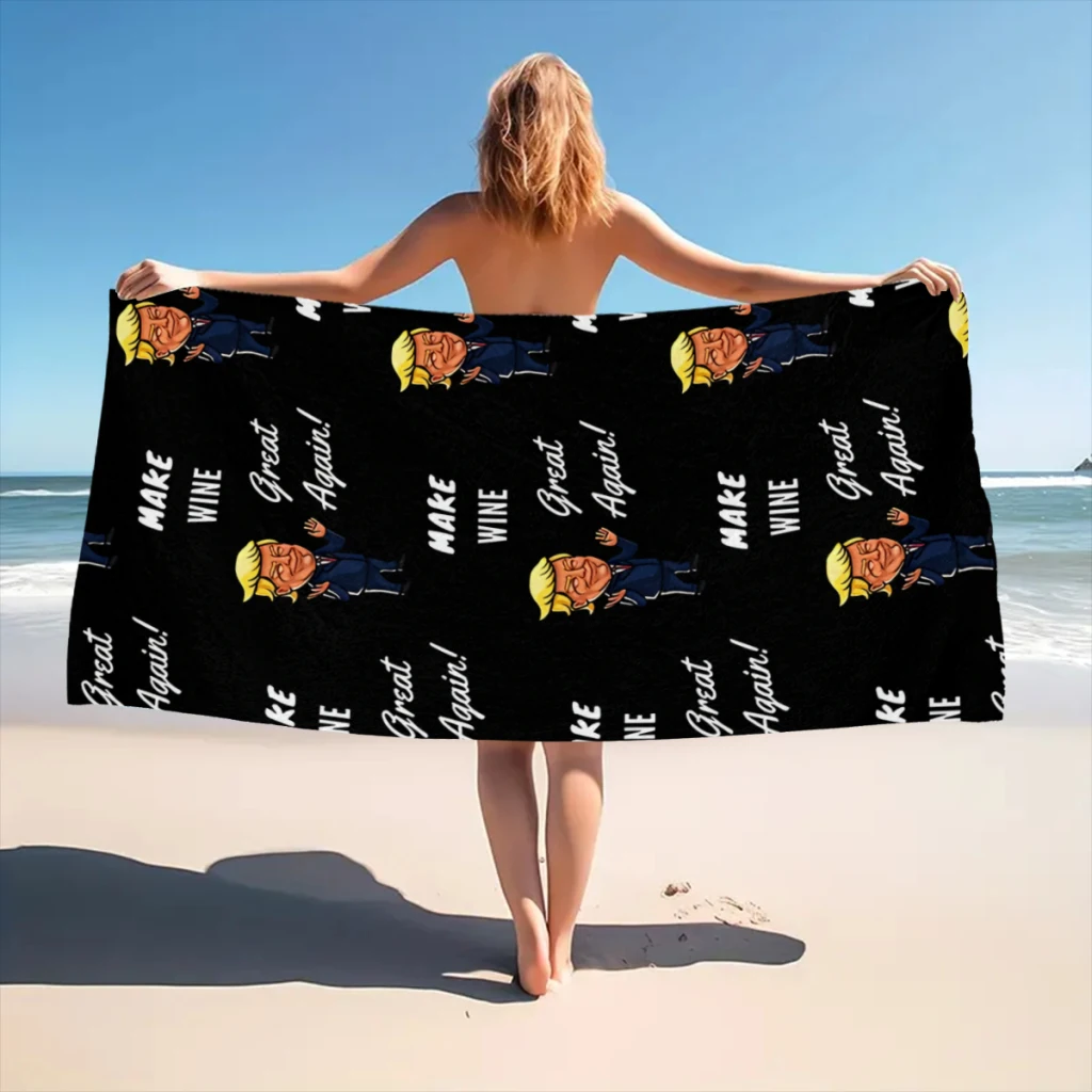 Make Wine Great Again Beach Towel  Poncho Bathing Towels Cover-ups Quick Dry Sand Free Yoga Spa Gym Pool