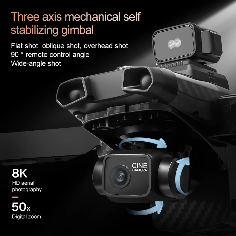 Brushless GPS Drone 8K HD Three Axis anti Shake Gimbal ESC Camera Large Screen 2KM/H RC Distance 5G WiFi FPV Drone Quadcopter