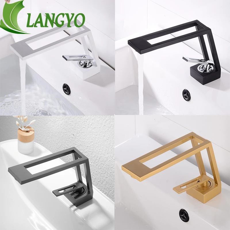 Becola Colourful Bathroom Basin Faucets Cold Hot Mixer Taps Waterfall Spout For Sink Solid Brass Faucet