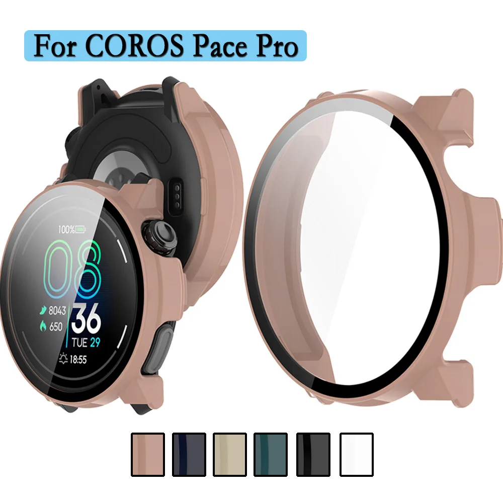 Watch Case Protection For COROS Pace Pro Full Coverage PC Hard Case Cover With High-quality Tempered Glass 2 In 1 Watch Shell