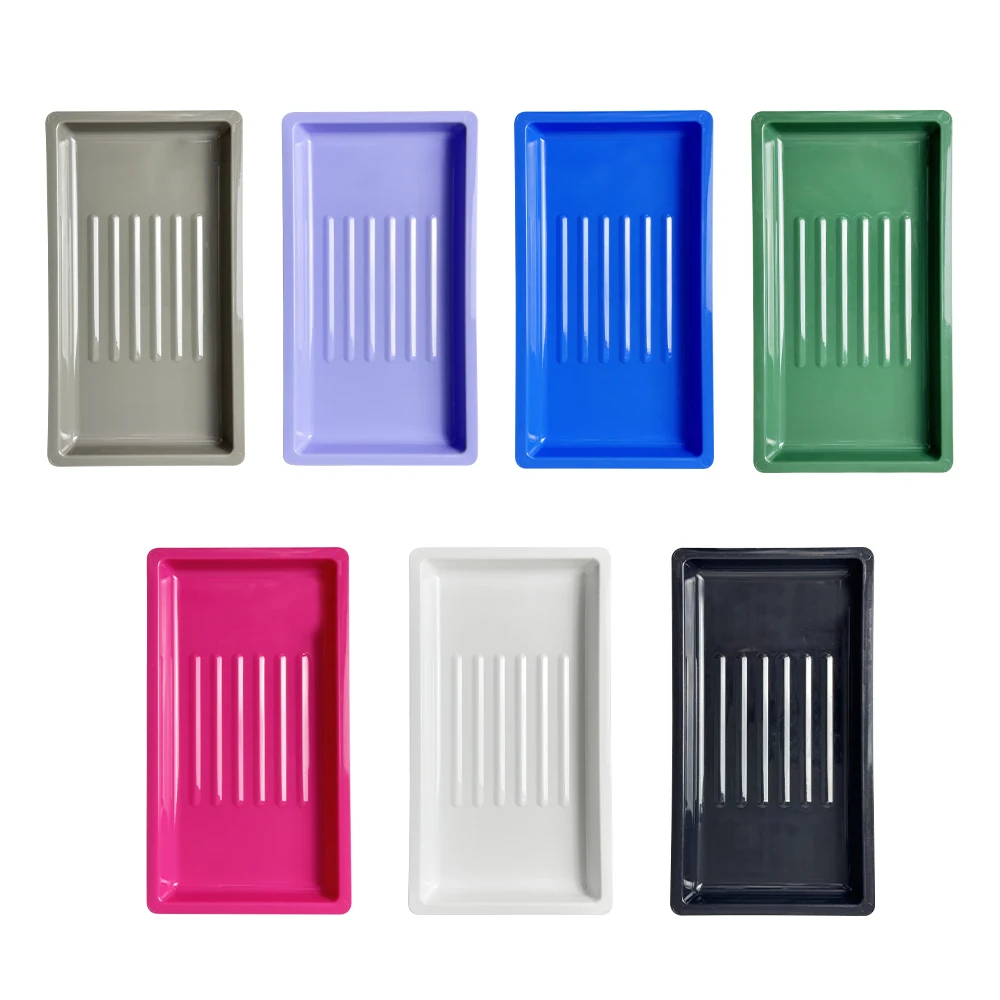2pc Dental Instruments Tray Plastic Pallet Dentist Tool Disinfection Flat Trays Dentistry Storage Rack Plate Container Organizer