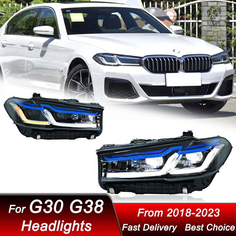 

Pop Car Headlights For BMW 5 Series M5 G30 G38 2018-2023 New Style Full LED Headlamp Assembly Upgrade Projector Lens Accessories