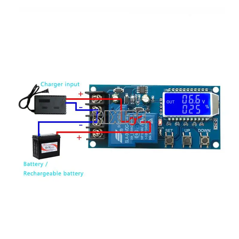 DC 6-60v 30A Storage Battery Charging Control Module Protection Board Charger Time Switch LCD Display XY-L30A