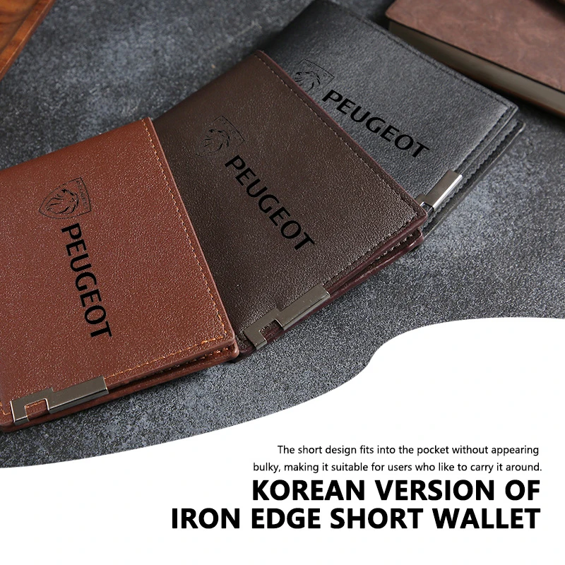 جديد الرجال المحفظة متعددة الوظائف موضة عادية رسم بطاقة المحفظة حاملي بطاقات لبيجو 206 307 308 3008 207 208 407 508 2008 #5