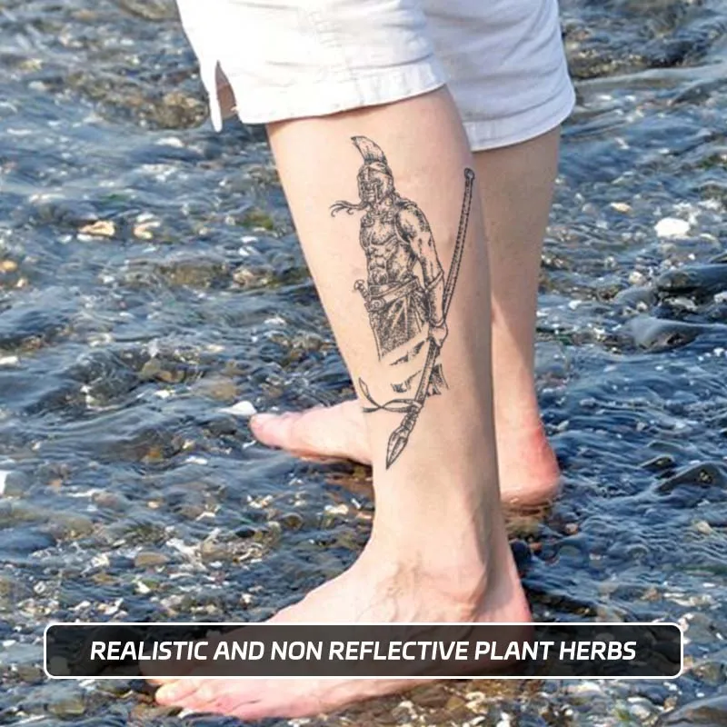 Long-lasting Waterproof One to Two Weeks Temporary Tattoo Stickers Spartan Warrior Pattern Simulated Fake Tattoo Arms and Legs