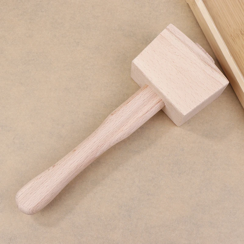 

DIY Leather Beech Solid Woodworking Mallet Carpenter Woodworking Hammer Wood Head Hammer Hand Operated Tools