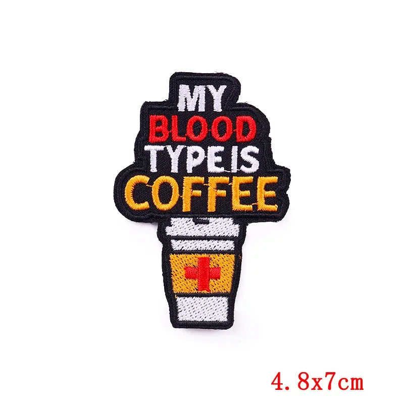 50Pcs Bulk Embroidered Patches for Clothes Coffee Cup Clothing Stickers Sewing Iron On Patch Thermal Adhesive Applique Badge