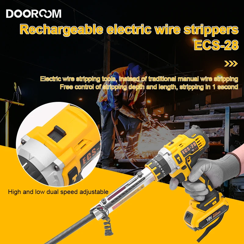 DOOROOM Hydraulic Portable Charging Cable Stripper Lithium Battery Electric Grease Gun High Pressure Excavator Wire Stripper