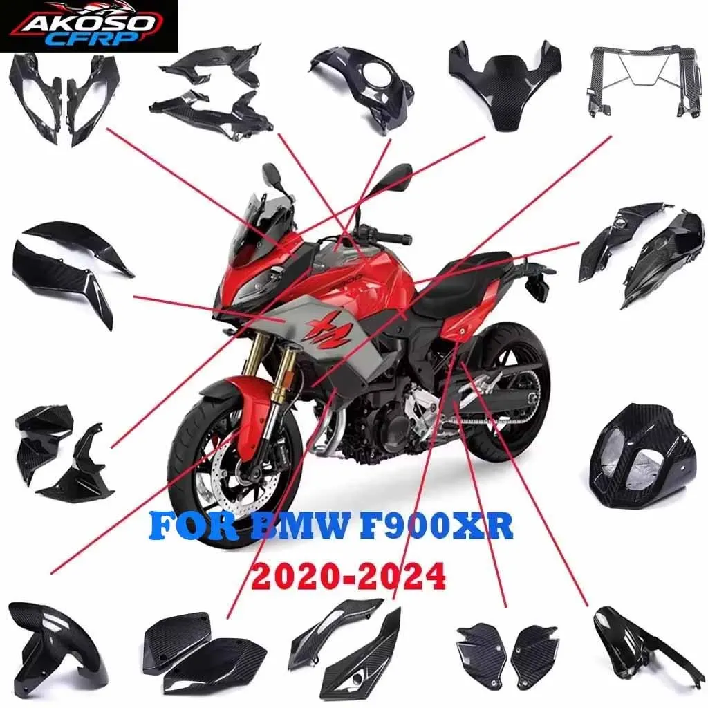 

Motorcycle Fender Carbon Fiber For BMW F900XR 2020-2024 Exhaust Fuel Tank Side Panels Fairing Cover Fame Protector Accessories
