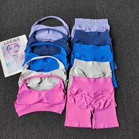 Sexy Halter Neck Beautiful Back High Waist Peach Sports Sports Bras Suit Pilates Gathering Yoga Vest Training Fitness Bra Sets