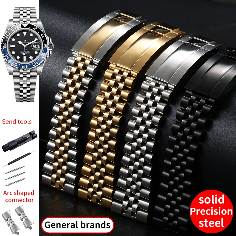 For Rolex Strap Sky Dweller Datejust GMT Master II Oystersteel with Men's Solid Stainless Steel Strap SEIKO 5 SSK003K1 watchband