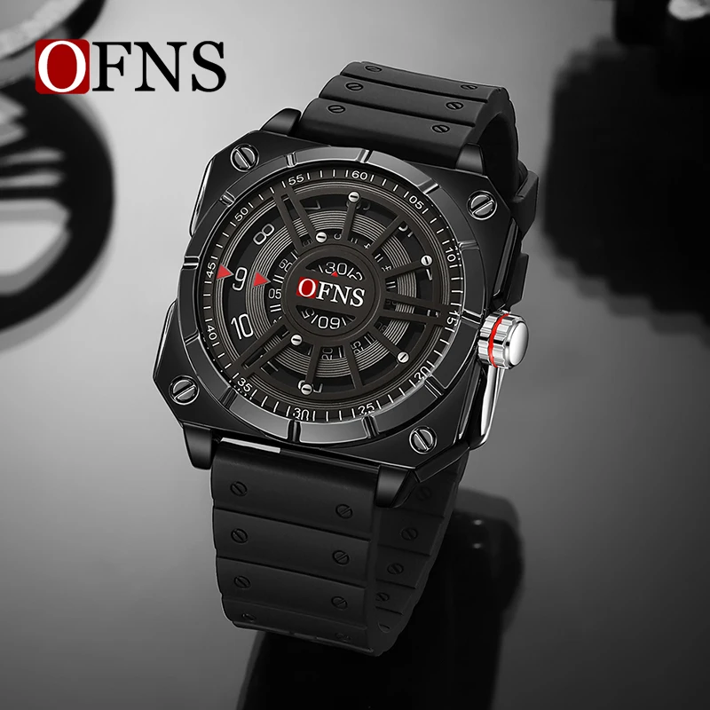 OFNS Top Brand Fashion New Style Men\'s Watch Creative Cool Design Large Dial Waterproof Quartz Watch leisure Business Men Watch