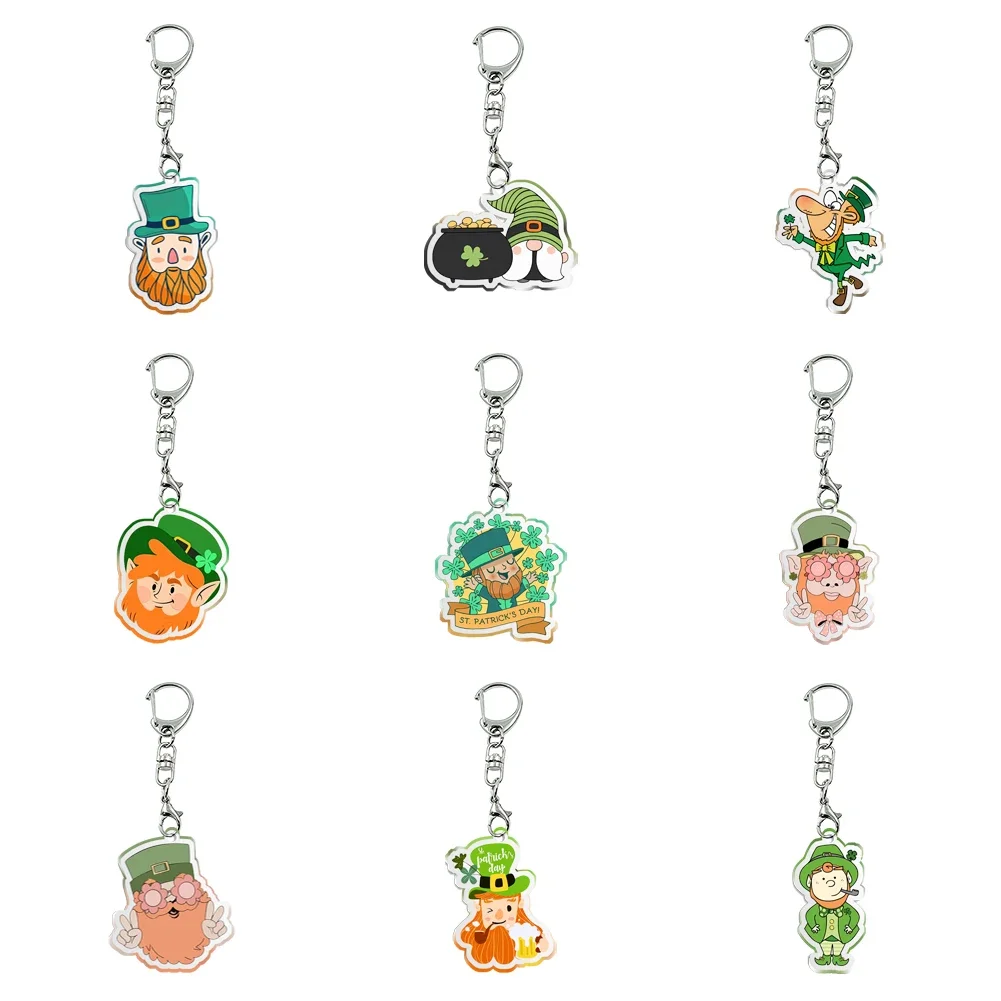 

Phone Keychain Women Men Acrylic Hat Fairy Keychain Saint Palipak's Day Transparent Acrylic Trinket For Friends Pendants