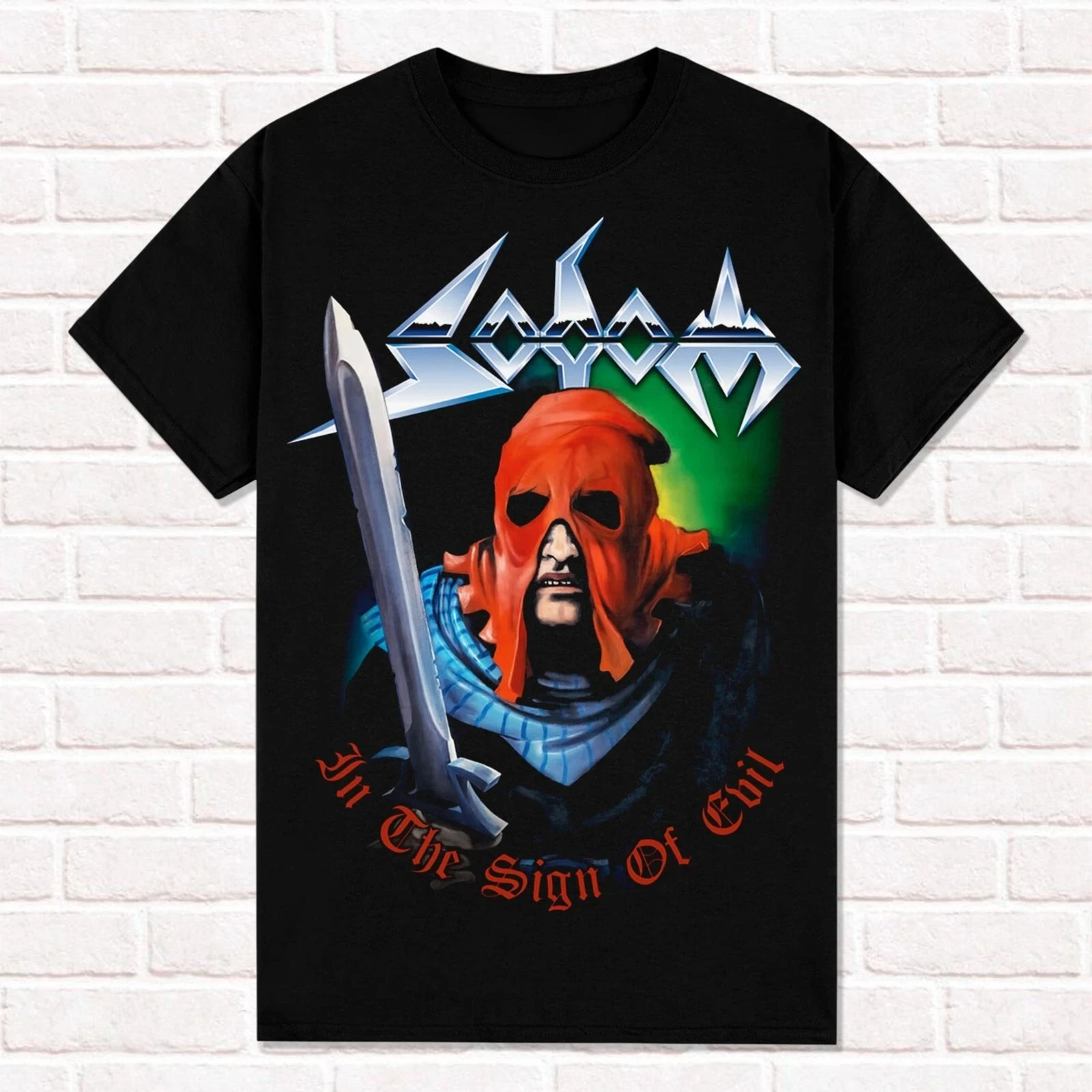 Sodom T-Shirt in The Sign of Evil 1985 Thrash Metal Metalheads Style Tees Tops Madam Cotton Short Sleeve High Street