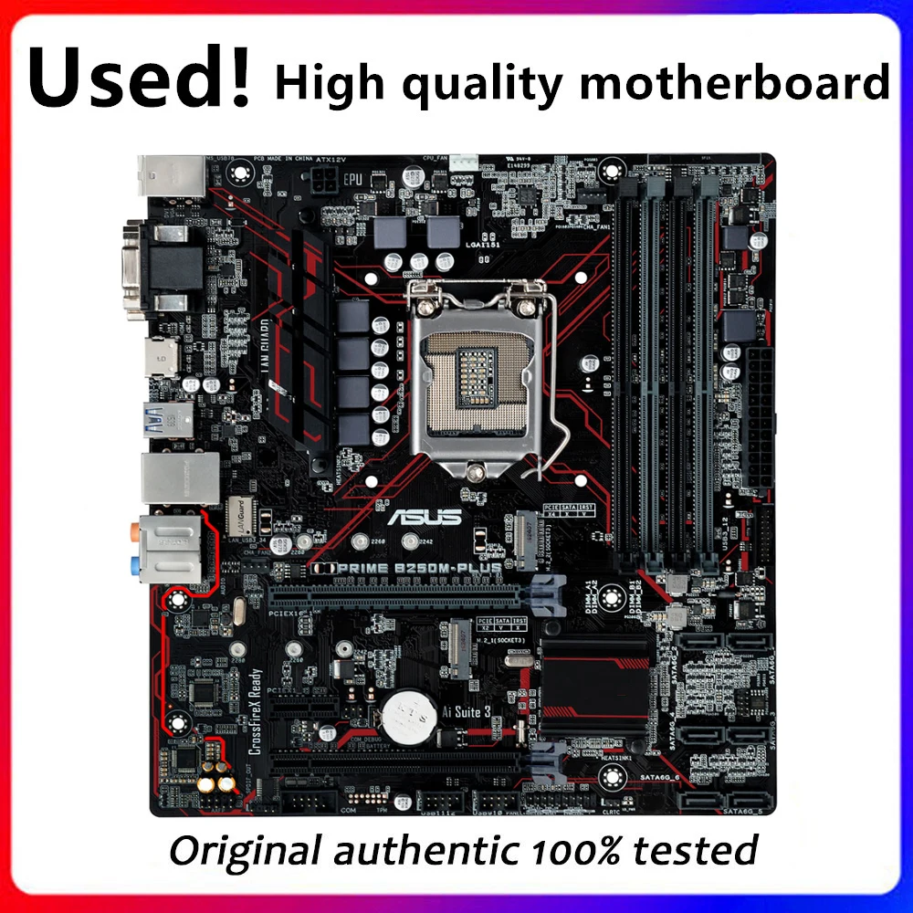 

For Asus PRIME B250M-PLUS Original Used Desktop Intel B250 B250M DDR4 Motherboard LGA 1151 i7/i5/i3 USB3.0 SATA3