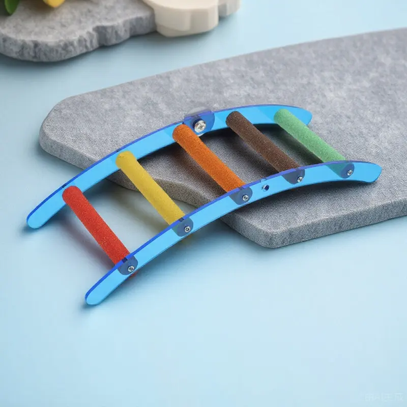 

1 шт. Прочная акриловая лестница-переходник для попугаев, яркая цветная арка для лазания, подставка для птиц для здорового жевания и игр