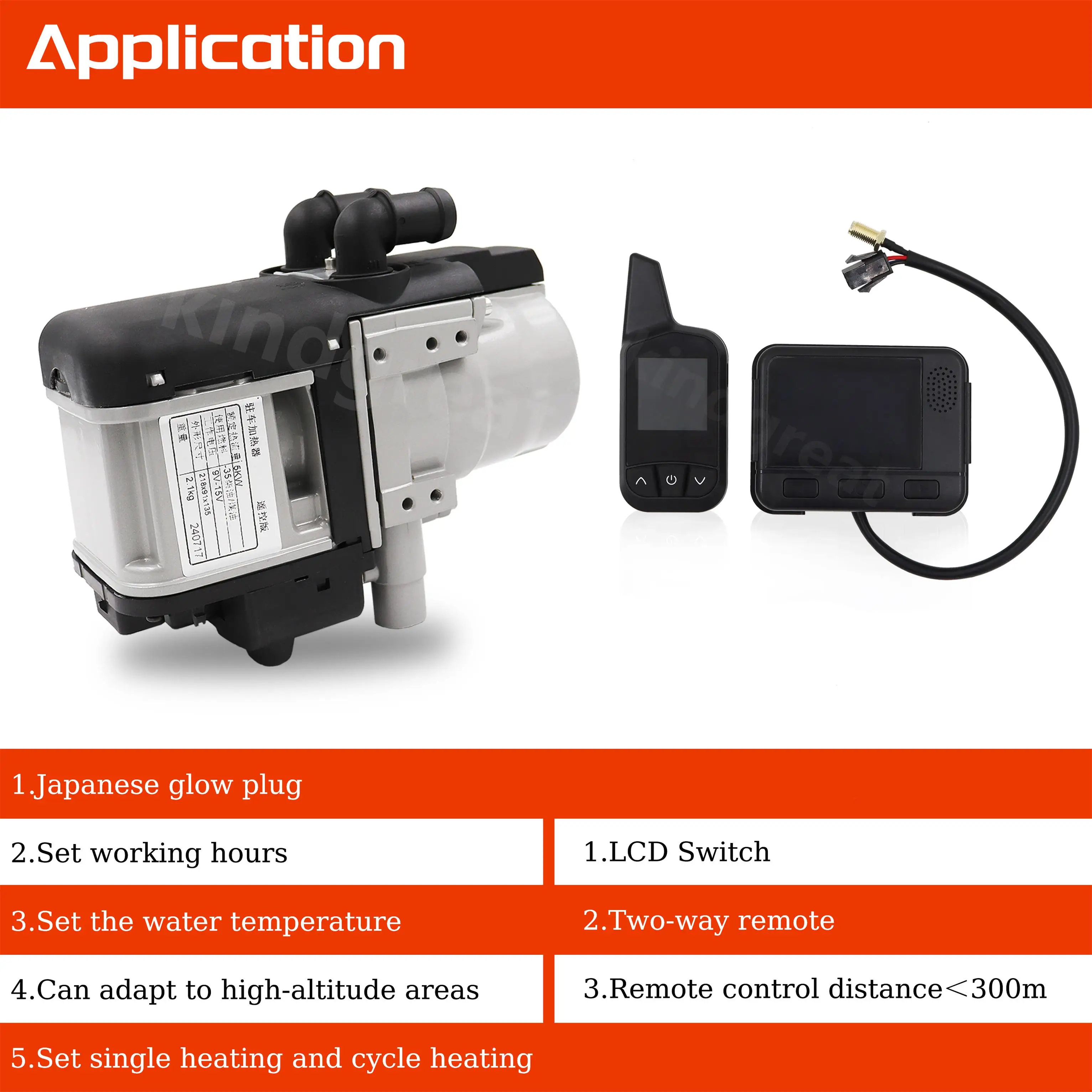 Diesel Coolant Heater 6KW 12V Dual Mode Preheater Parking Heating Device With Japanese Glow Plug For Trucks Van Car boat