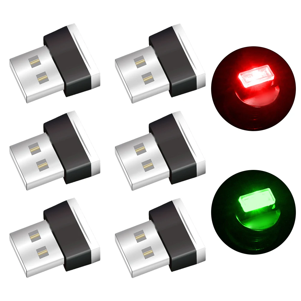 تحسين داخل سيارتك مع 6 قطع من إضاءة USB LED، تأثيرات متعددة متوفرة، سهلة التوصيل والاستخدام في أي مركبة