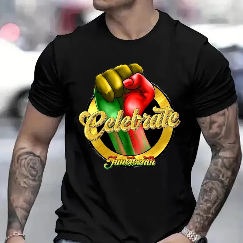 

New Summer Hip Hop T Shirt Men Women Celebrate Juneteenth Print Harajuku T-Shirt Black Lives Matter Men Brand Tees Oversize Tops