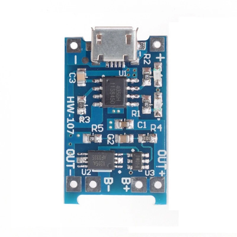 Carte de charge de batterie au lithium TP4056 Micro-USB 18650, chargeur 5V l'autorisation, technologie PCB bleu, 50 pièces