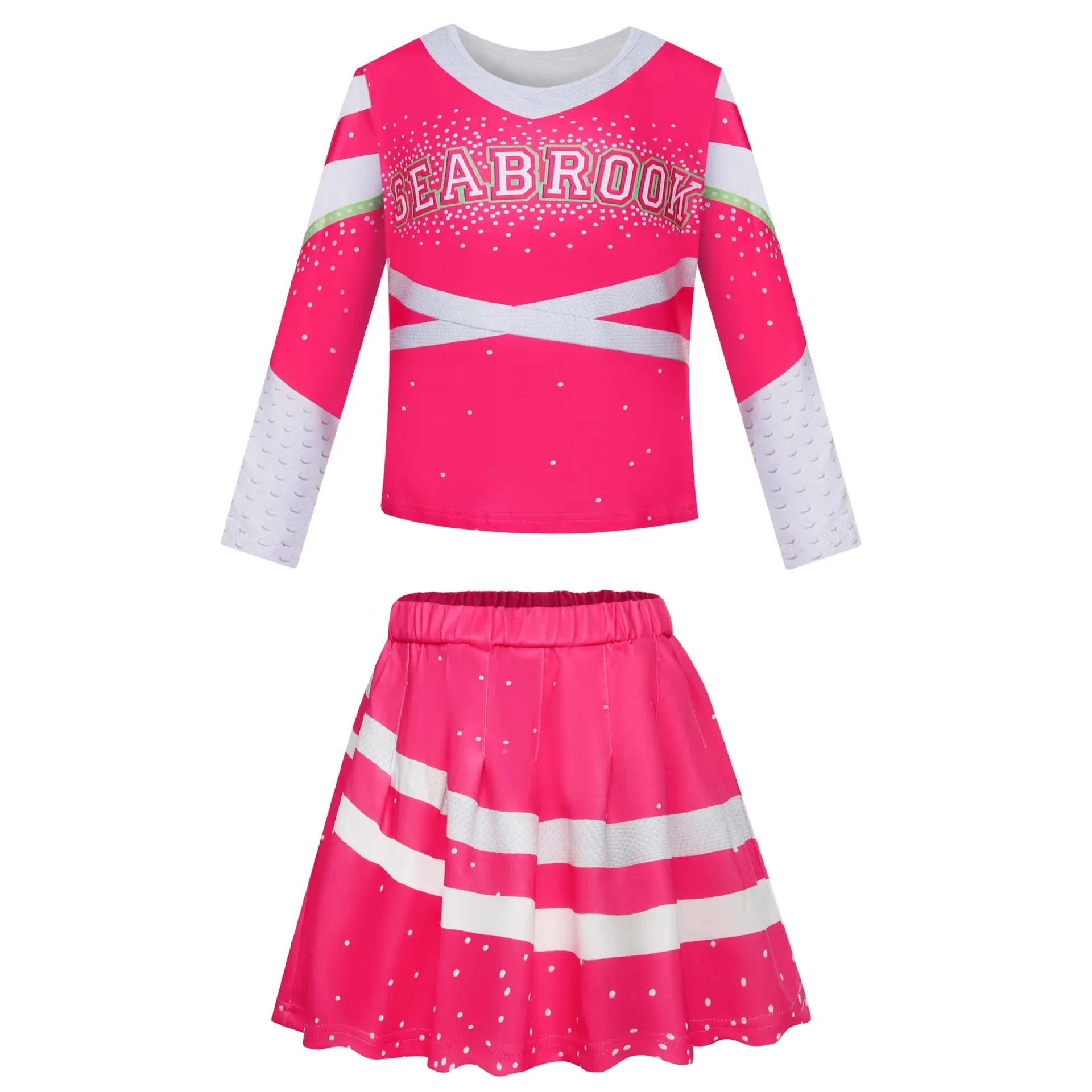 Z-O-M-B-I-E-S 3 Zombie High School Cosplay Costume Kids Cheerleaders Dress Toddler Girls Top Skirts Carnival Halloween Jumpsuits