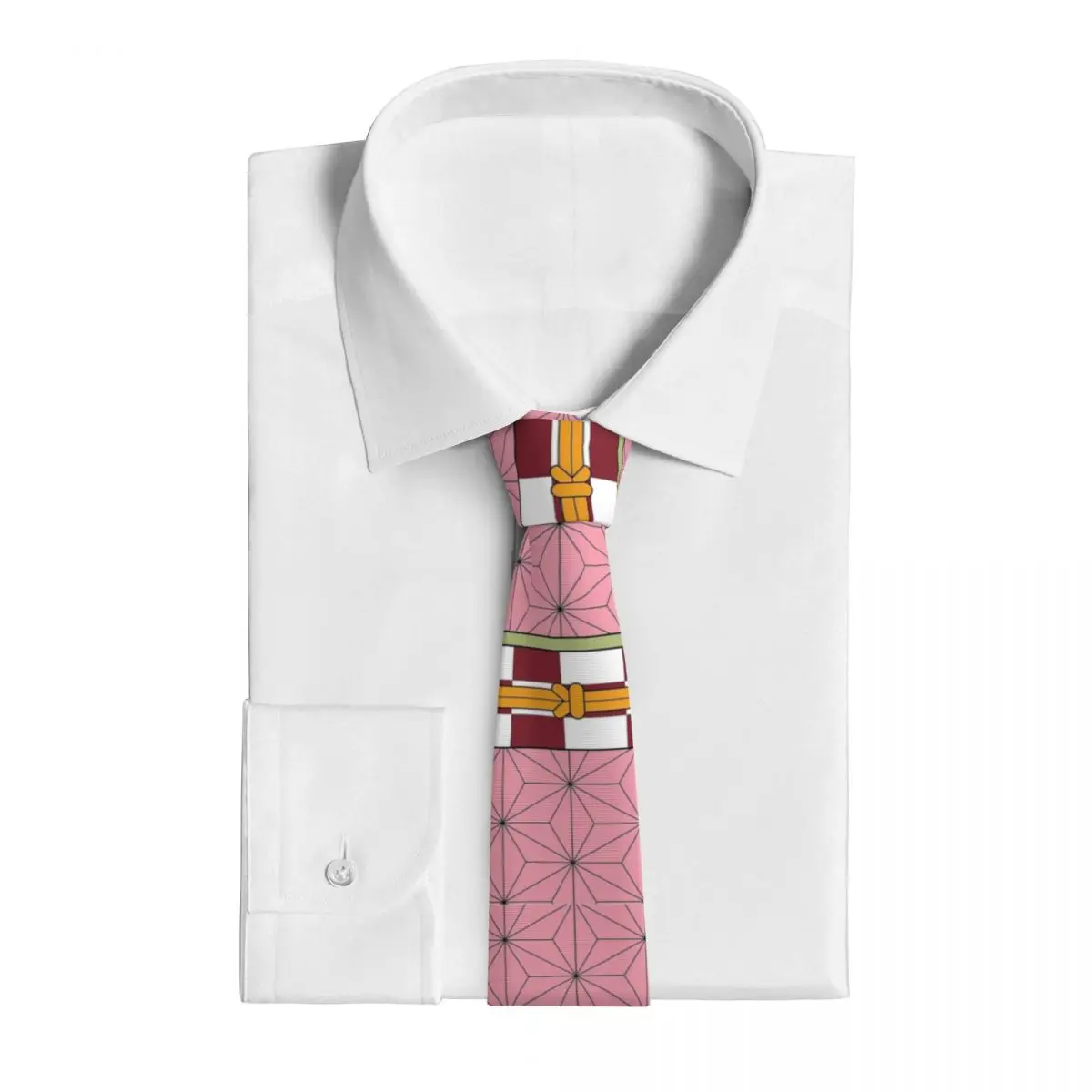 Demon Slayer Nezuko Kamado Unisex Necktie Fashion Polyester 8 cm Classic Neck Ties for Mens Shirt Accessories Gravatas Gift