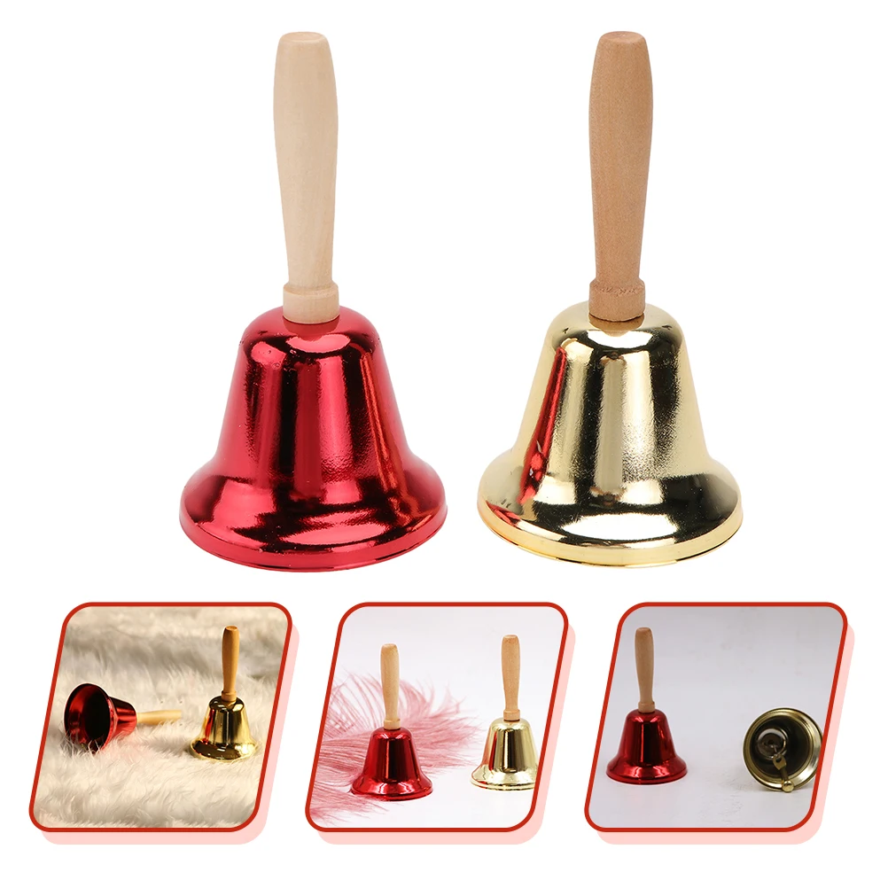 2 Stück handdekorativer Anruf für Hotel, Büro, Krankenhaus, Rezeption, Service, Glocke, einfaches Design, Mehrzweck-Einsatz, Jingle Bells