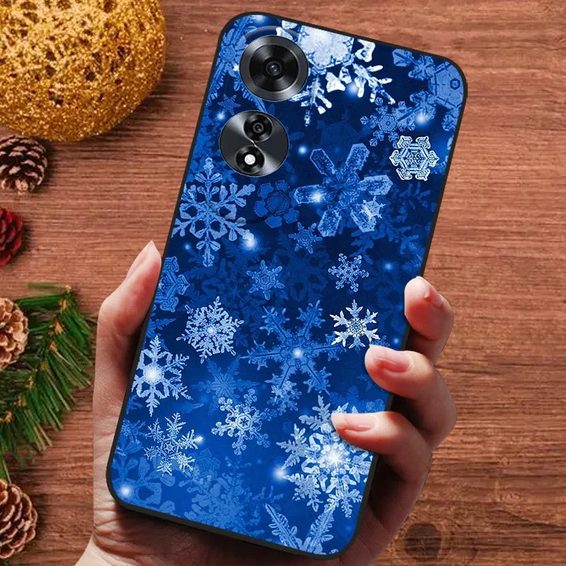 Christmas Silicone Soft Case for OPPO A60 4G Cover Bumper for OPPO A79 A78 A58 A38 5G A60 4G Cute Bumper Funda Reno 12F 5G