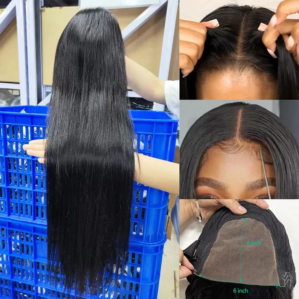 32 Inch Glueless Wigs Human Hair 6X4 Wear And Go Glueless Human Hair Wig Brazilian Straight Human Hair Wigs 3 Workdays Delivery