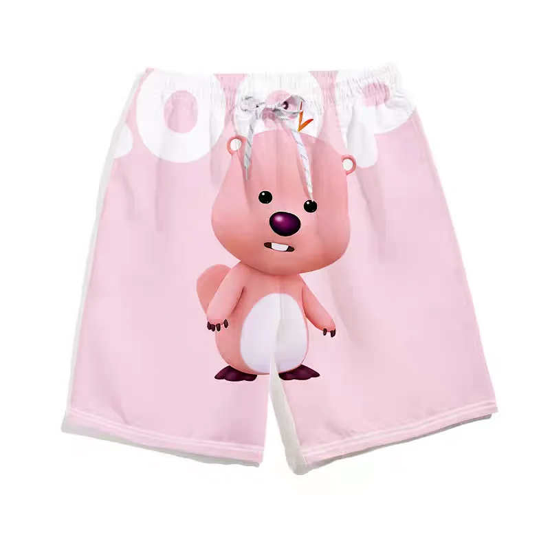 شورت نسائي Loopy Little Beaver Ruby ذو علامة تجارية مشتركة، سروال أطفال في الصيف، رسوم متحركة ورسوم متحركة حول خمسة سراويل.