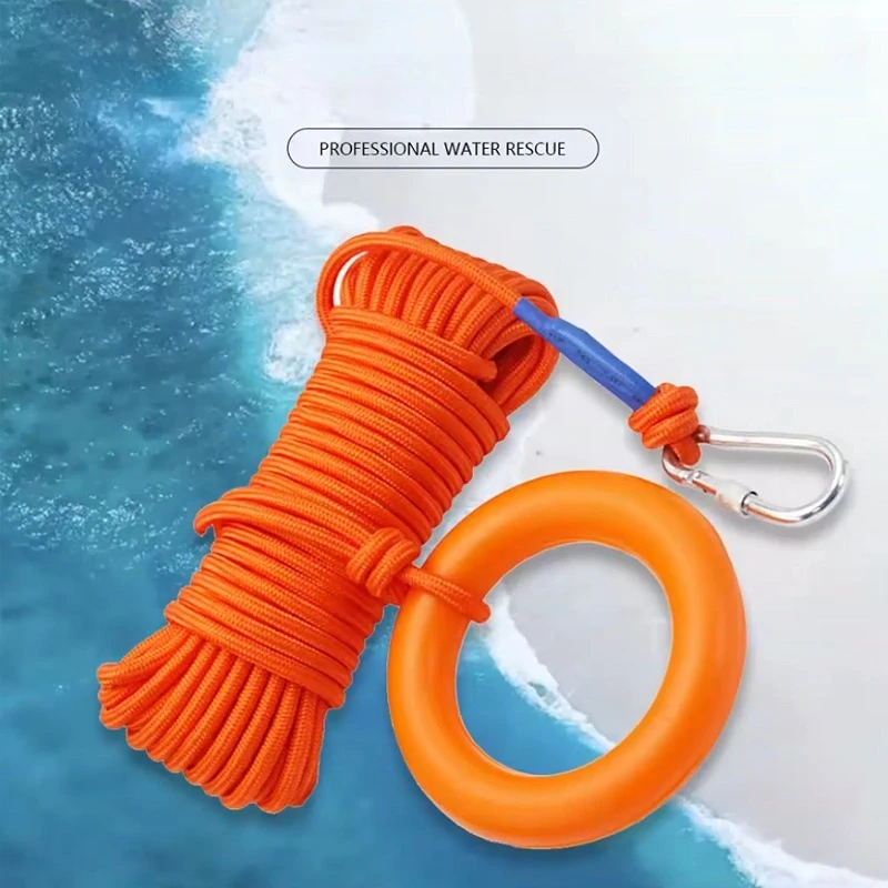 

Water Floating Lifesaving Rope Strong Reflective Buoyant Throw Rope Professional with Bracelet/Hand Ring Safety Gear Accessories