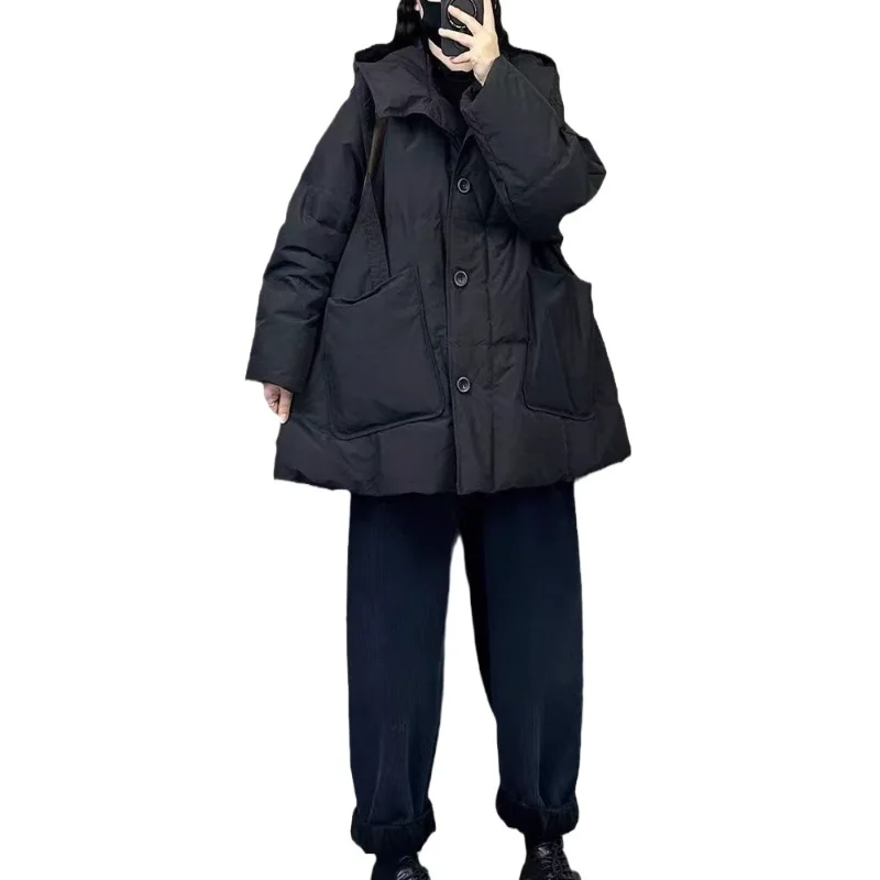 Women's New Down Jacket - Minimalist Design with Large Pockets Warm & Stylish Oversized Thickened Casual Outerwear