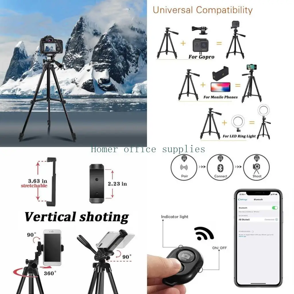 

K43B DSLR SLR Phone Vlog Tripod Vlogging Live Selfie Integration with Light 360°/90° Rotating Height Adjustable