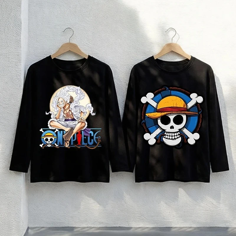 Ones Piece Long Sleeves Luffy Cartoon Base Layer Shirt Zoro Tops Autumn Spring Clothes Comfortable Creative Pullover Gift New
