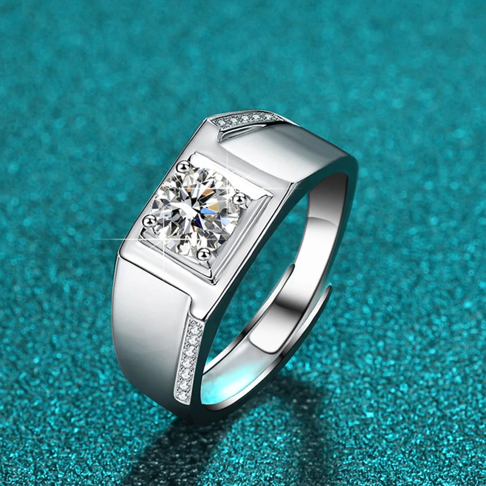 1ct D Color Moissanite Ring 925 Sterling Sliver Solid 18k White Gold Eternity Band Wedding Engagement Rings For Women