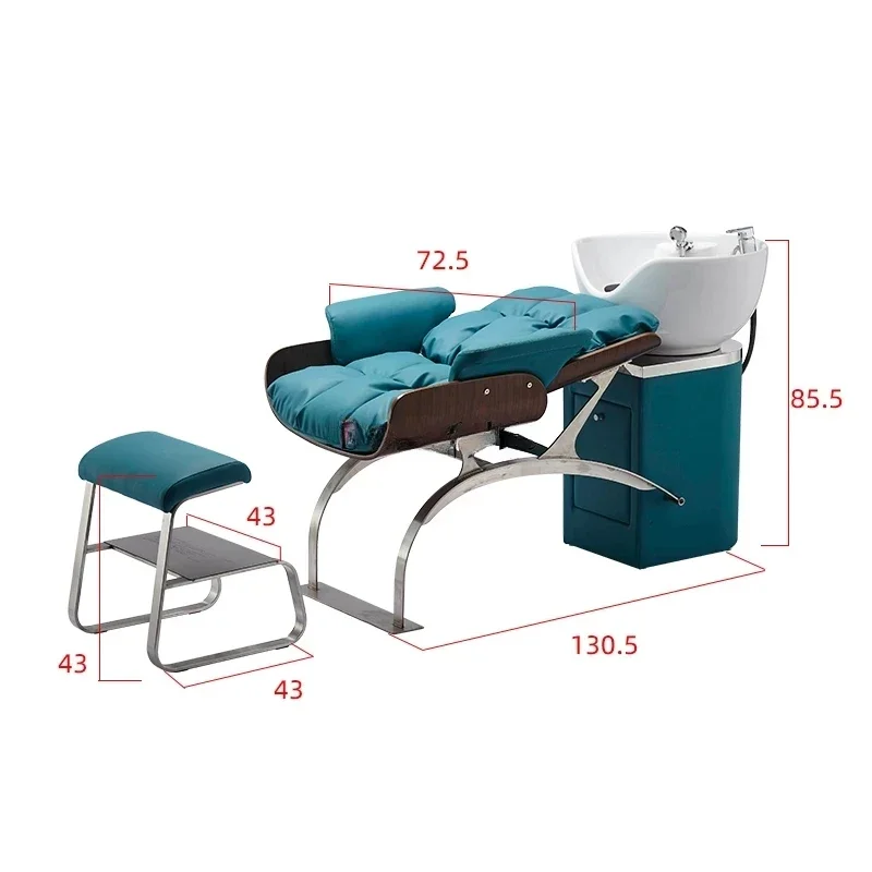 Hair Saloon Dedicated Stainless Steel Hairdressing Flushing Bed Simple