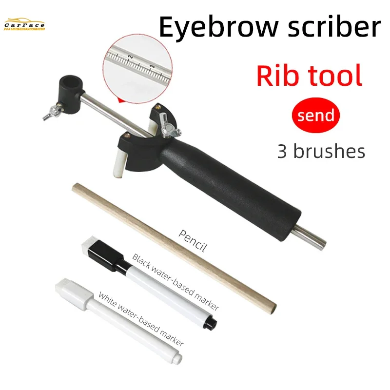 220mm Car Wheel Brow Scriber Parallel Line Tool Galvanized Iron 0-22cm Adjustable Range Easy to Carry for Body Repair