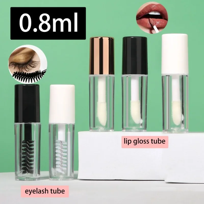 0.8ML ลิปกลอส ABS Liquid ลิปสติกคอนเทนเนอร์ Lipgloss ขวดตัวอย่างมินิหลอดมาสคาร่า Eyelash Growth Liquid บรรจุขวด
