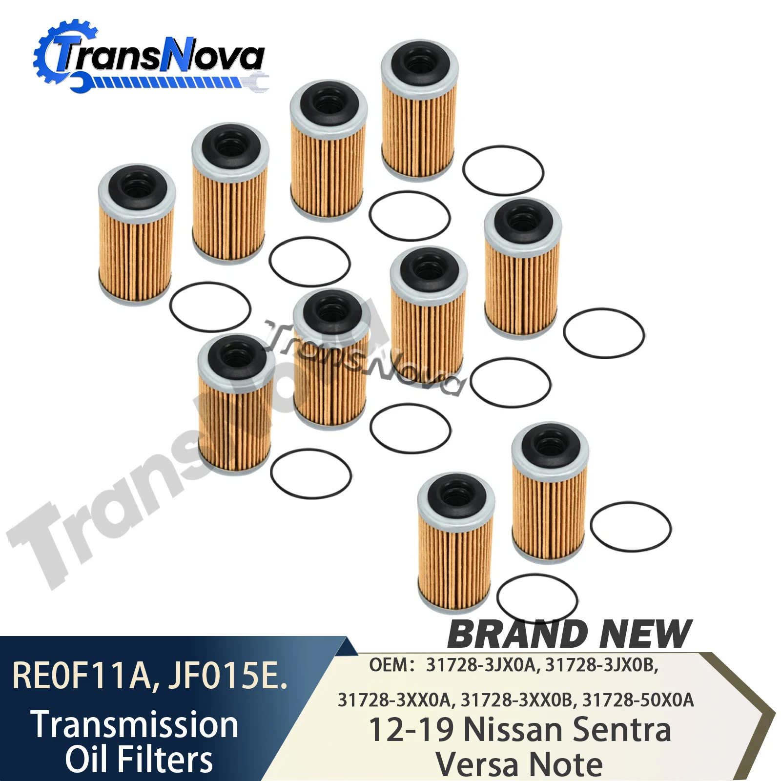 

10PCS RE0F11A Transmission Oil Filters For 12-19 Nissan Sentra Versa Note 31728-3JX0A 31728-3JX0B
