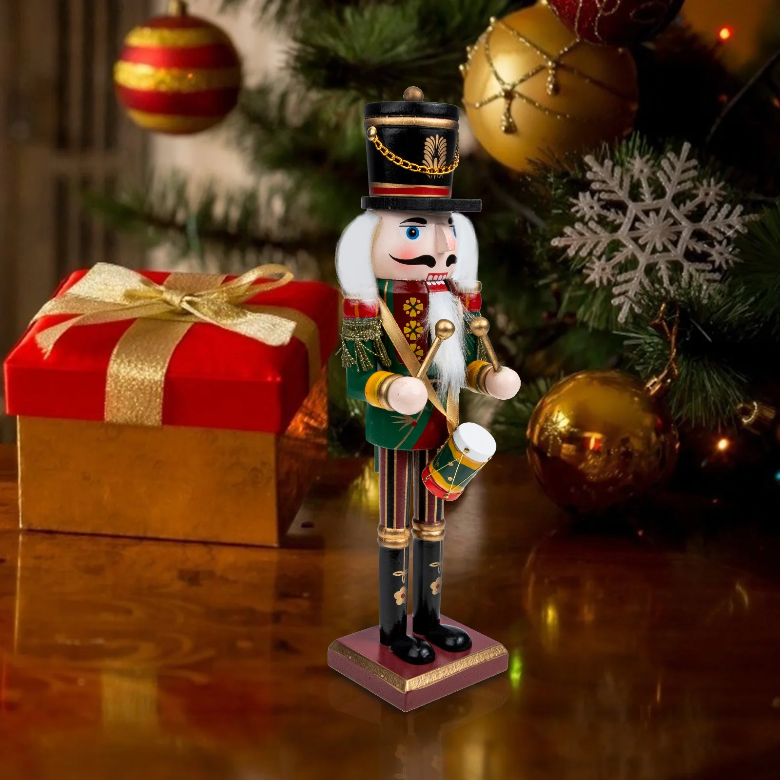 

1pcs Xmas Nutcracker Xmas Nutcrackers Wood Craft Decoration Wooden For Christmas Gift Home Hotel Restaurant Decor