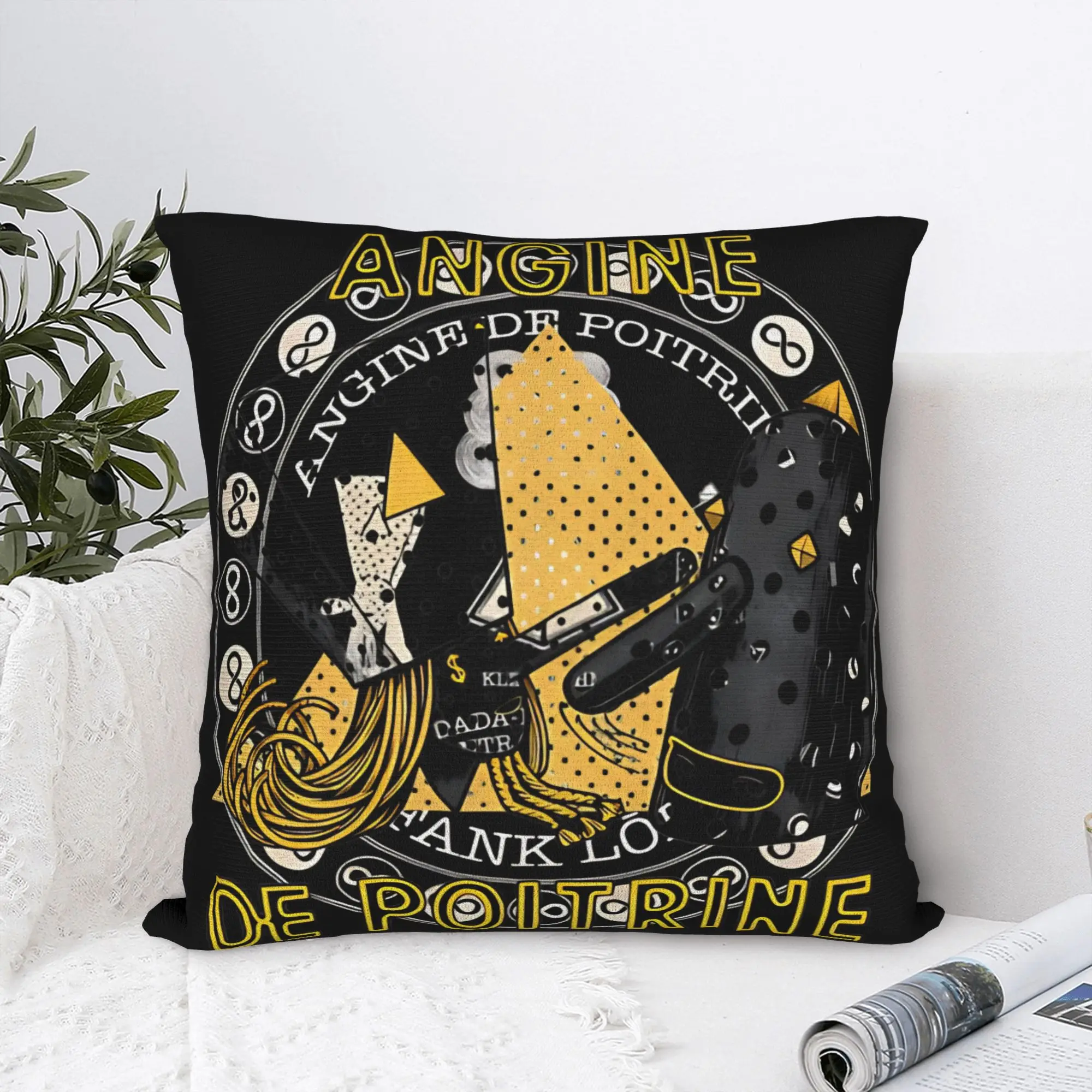 Angine De Poitrine Square Pillow Covers Polyester Room Surreal French Cushion Cover Cute Decor Pillow Cover 40*40