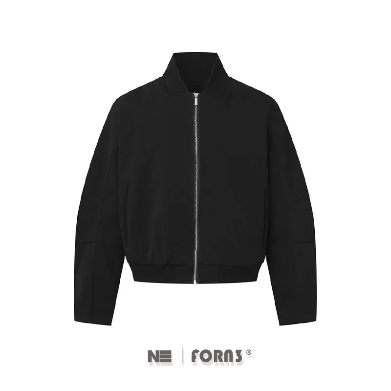 QICHE Cleanfit Loose Versatile Short Jacket Men American Vintage Stand Collar Bomber Jacket