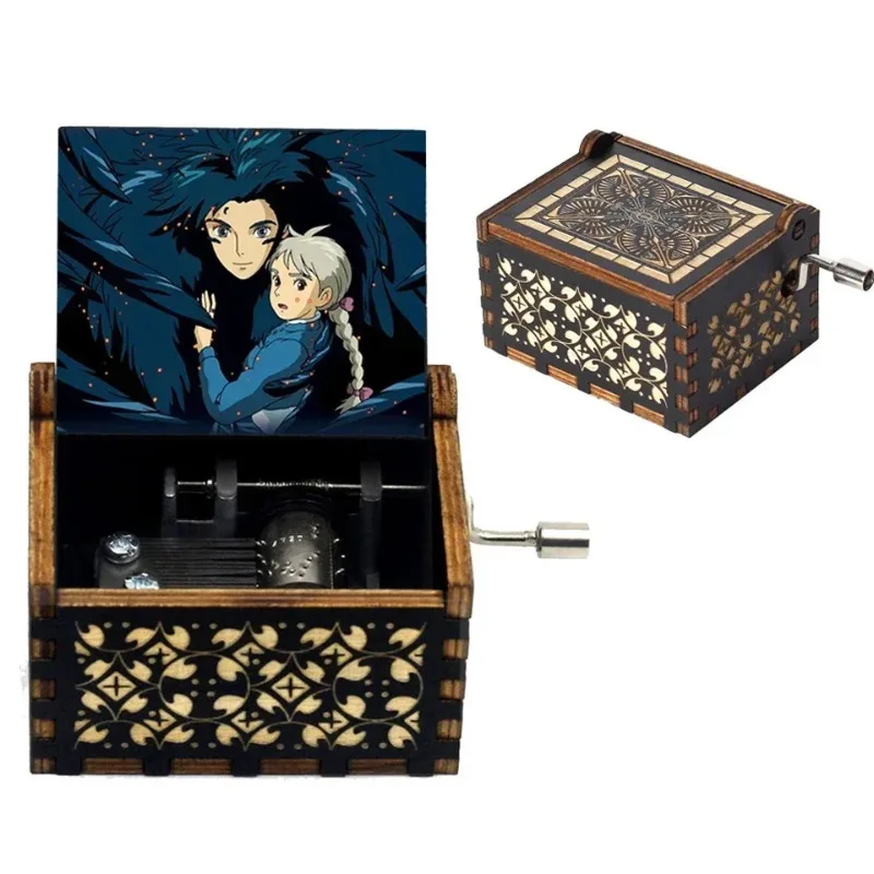 Music Box Anime Theme Music Merry Go Round of Life Wooden Hand Cranked Musical Box New Year Birthday Gift