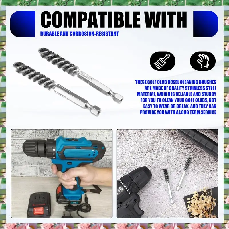 스포츠 골프 클럽 헤드 호즐 브러시 골프 클럽 브러시 와이어 브러시 청소 도구 전기 드릴 와이어 브러시 (철 및 목재용), 골프 클럽