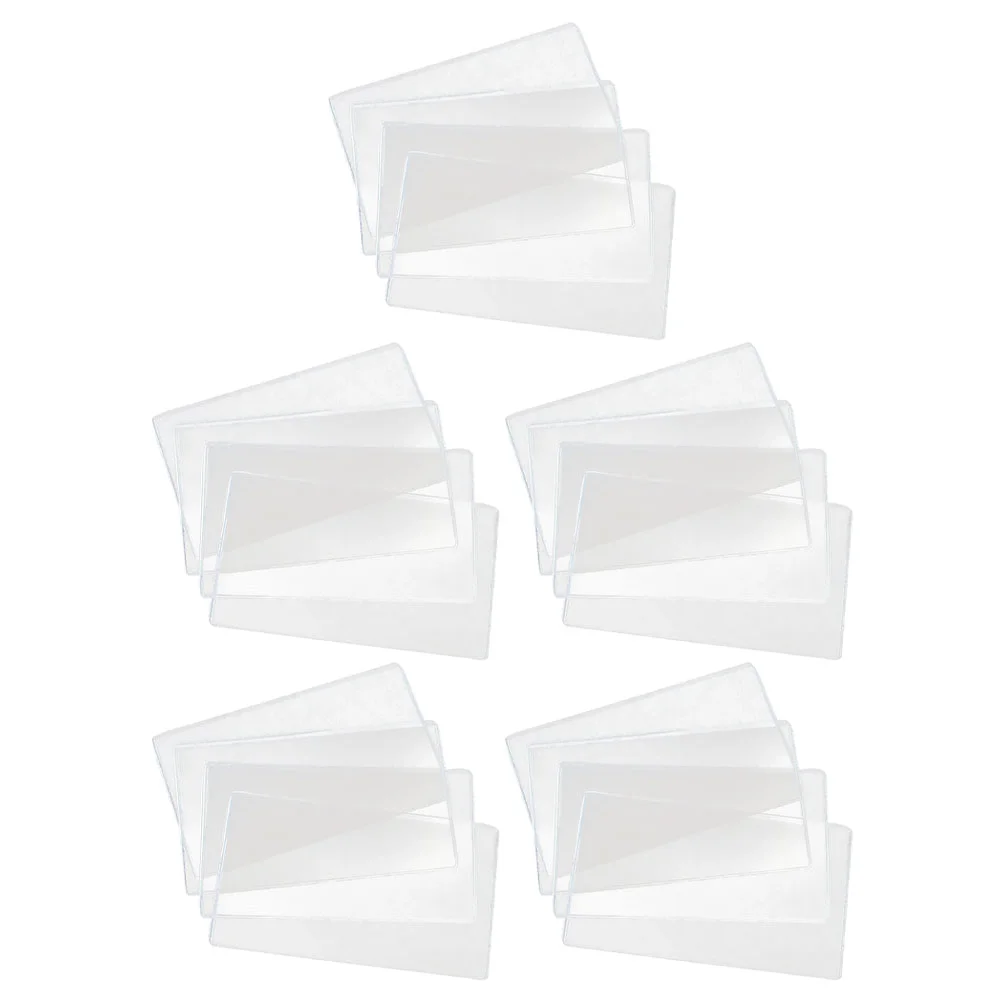 

20 Pcs Sleeve Paper Money Bag Clear Card Sleeves Bags Pvc Holder Hard Plastic Cover