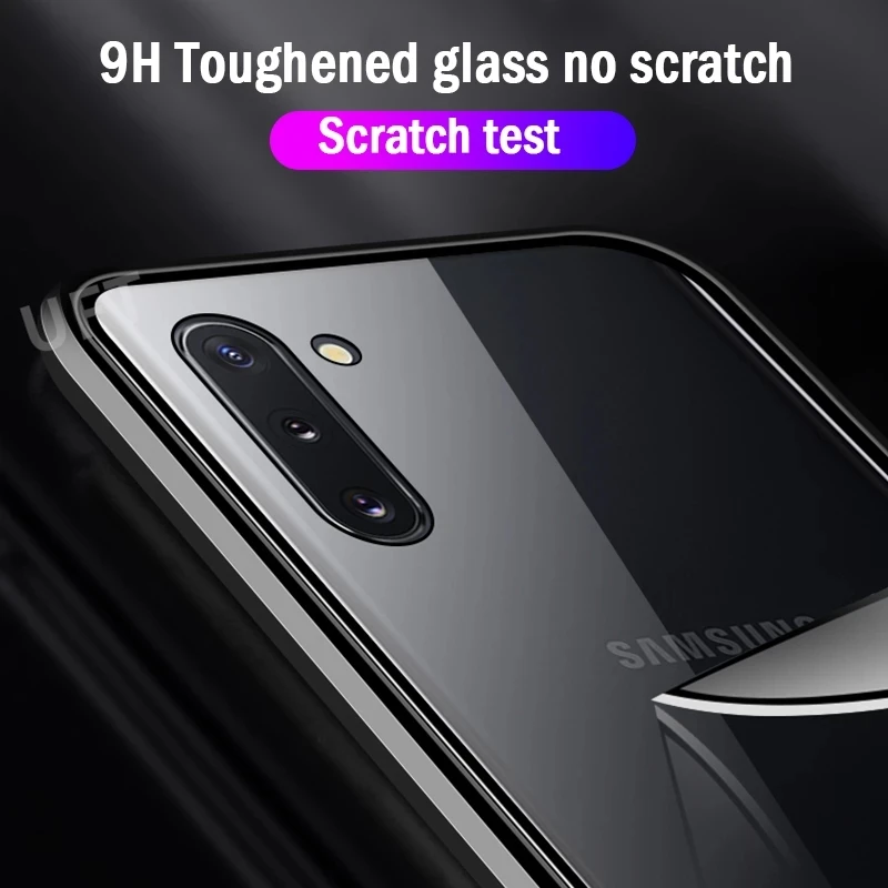 Double Sided Glass Cover  Magnetic Metal Case For Samsung Galaxy S23 S22 S21 S20 S10Plus Note 20 22Ultra S20FE A51 A71 A14 A53