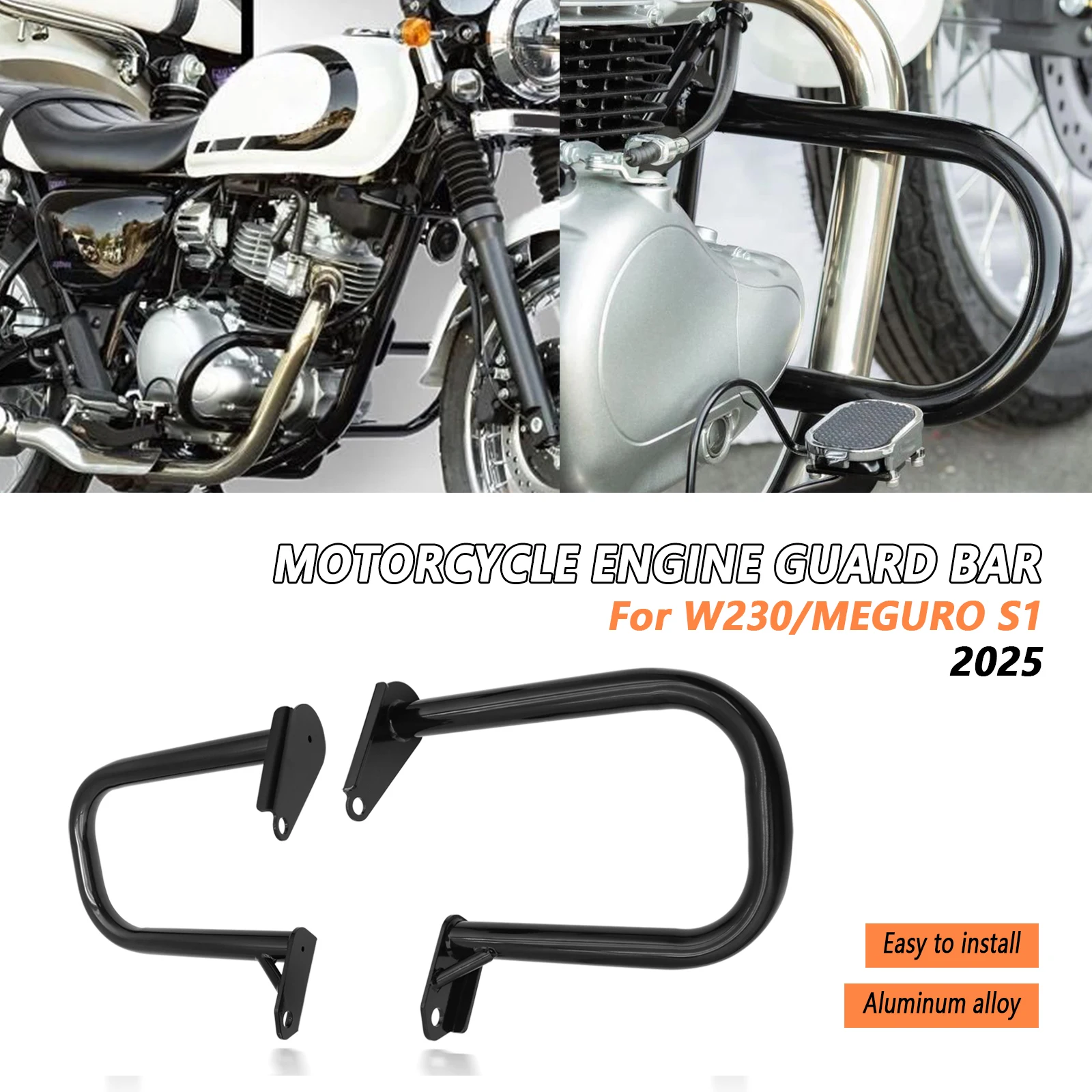 

Для Kawasaki W230 MEGURO S1 2025 мотоциклетная защита двигателя, рама, защита бампера, комплект, кронштейн для защиты от падения