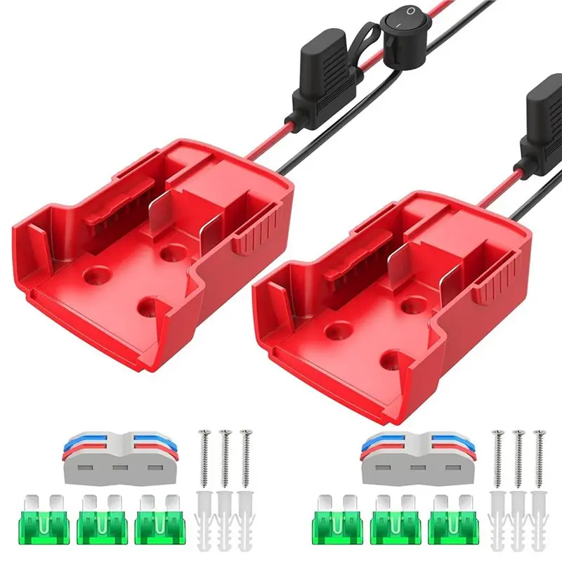 A99E-18V 2-Pack Adapter For M18 Battery With Switch And Fuse, Power Wheel Conversion Kit 12 AWG Wire