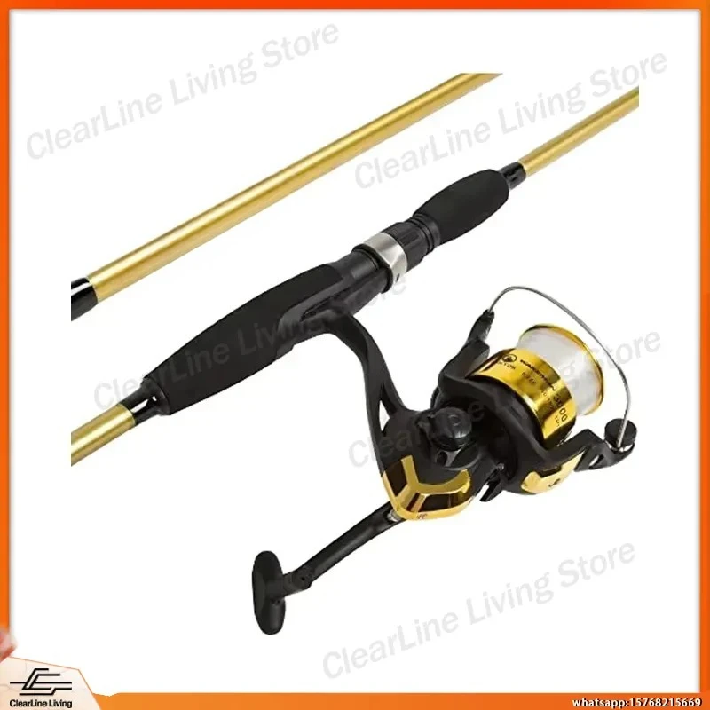 2 Piece 78 Inch Carbon Fiber Fishing Rod for Bass Trout Bottom Fishing Medium Action Spinning Rod with Swivel Reel Soft